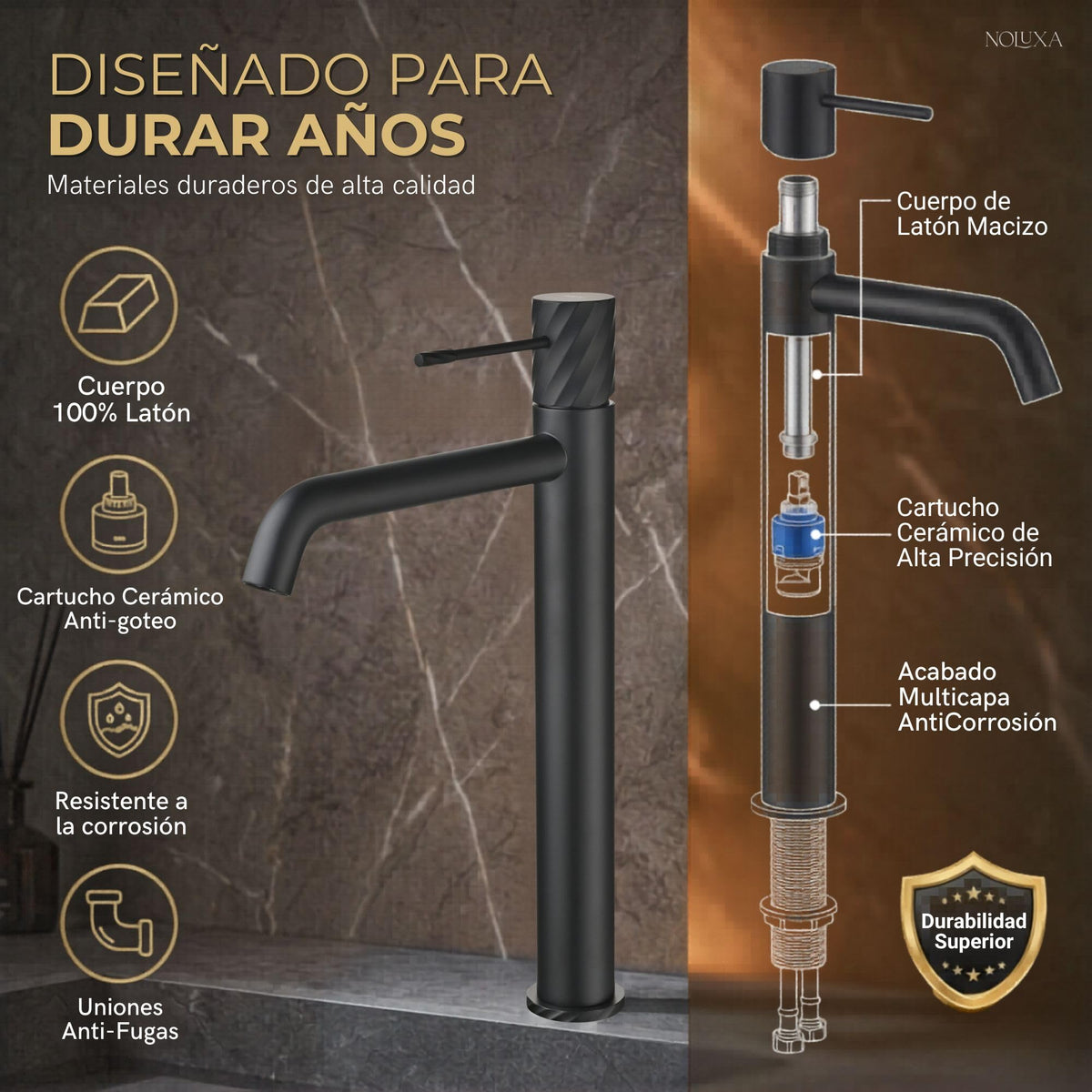 GRIFO LAVABO CAÑO ALTO MONOMANDO SERIE BLESS