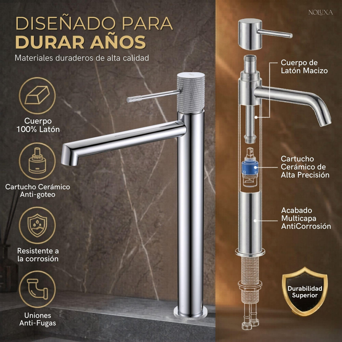 Tall-spout single-lever basin mixer LINE SERIES