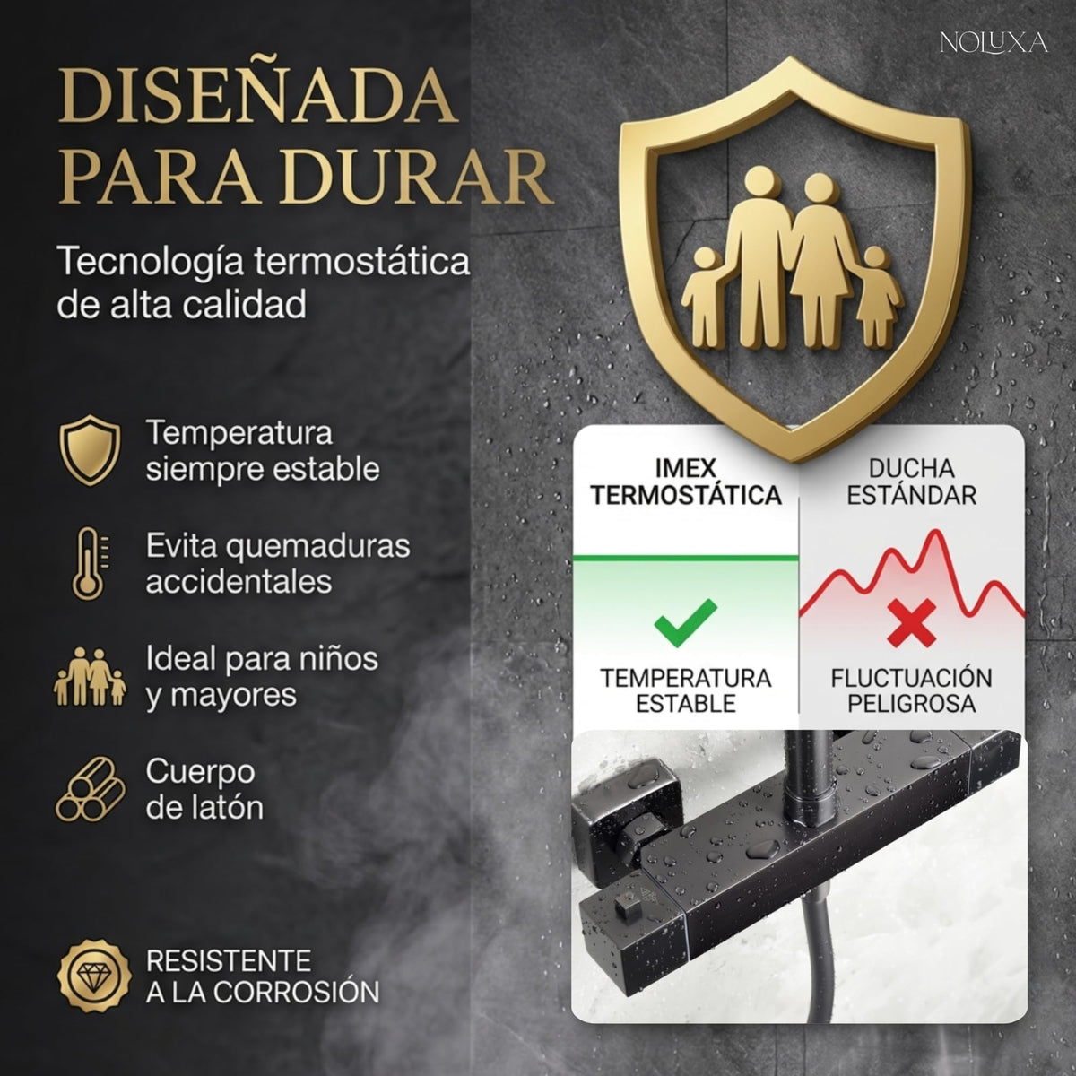 COLUMNA DE DUCHA TERMOSTÁTICA SERIE ART
