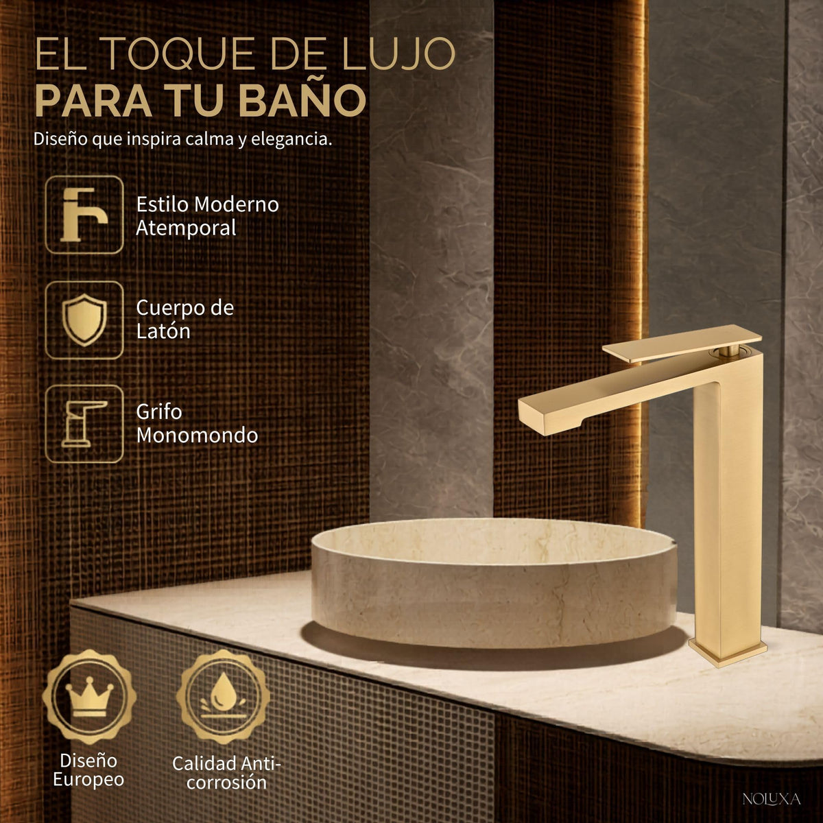 GRIFO LAVABO CAÑO ALTO MONOMANDO SERIE PISA