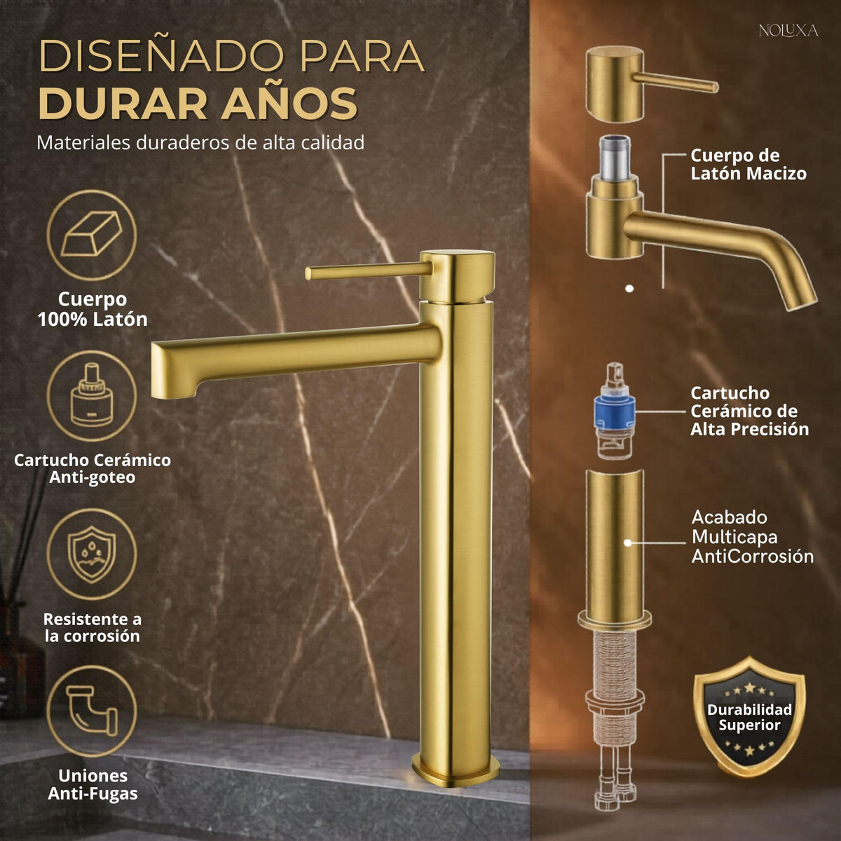 Tall-spout single-lever basin mixer TOSCANA SERIES