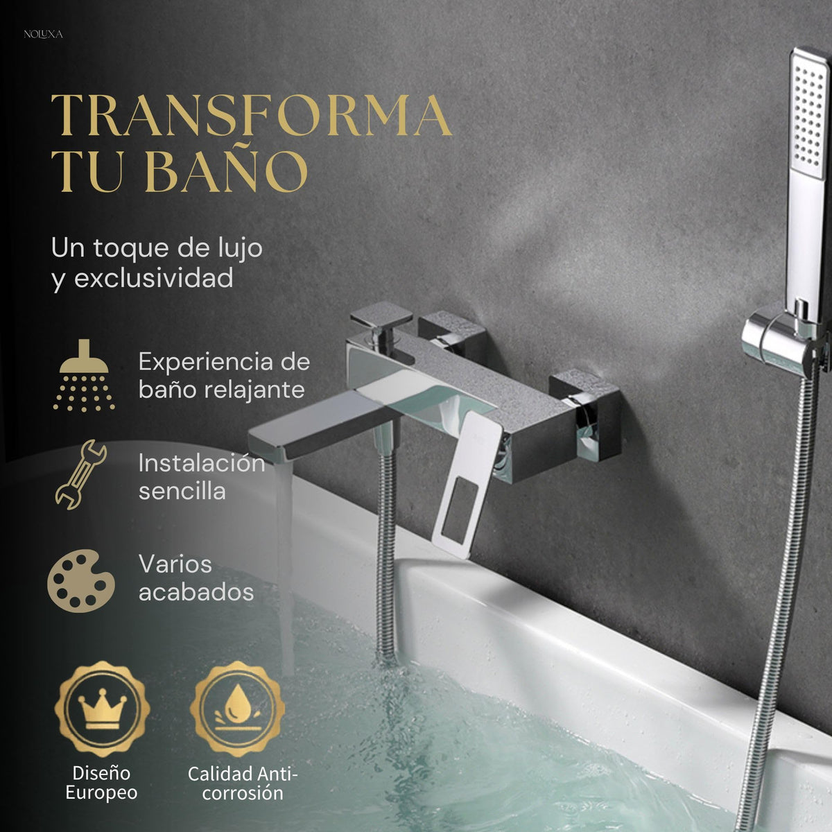 GRIFO BAÑERA Y DUCHA MONOMANDO SERIE SUECIA