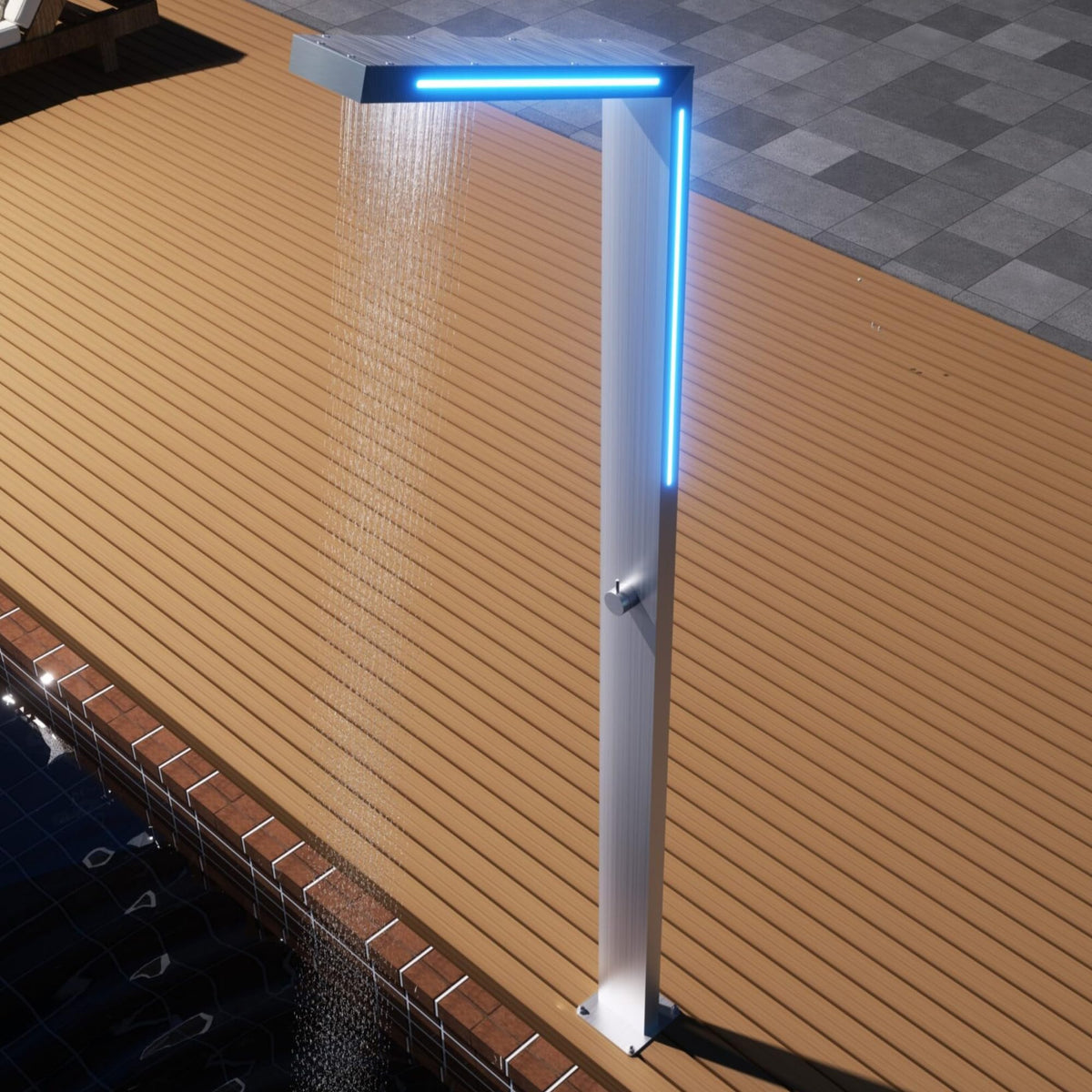 DUCHA PISCINA EXTERIOR EN ACERO INOX. S.316 SERIE SENSE