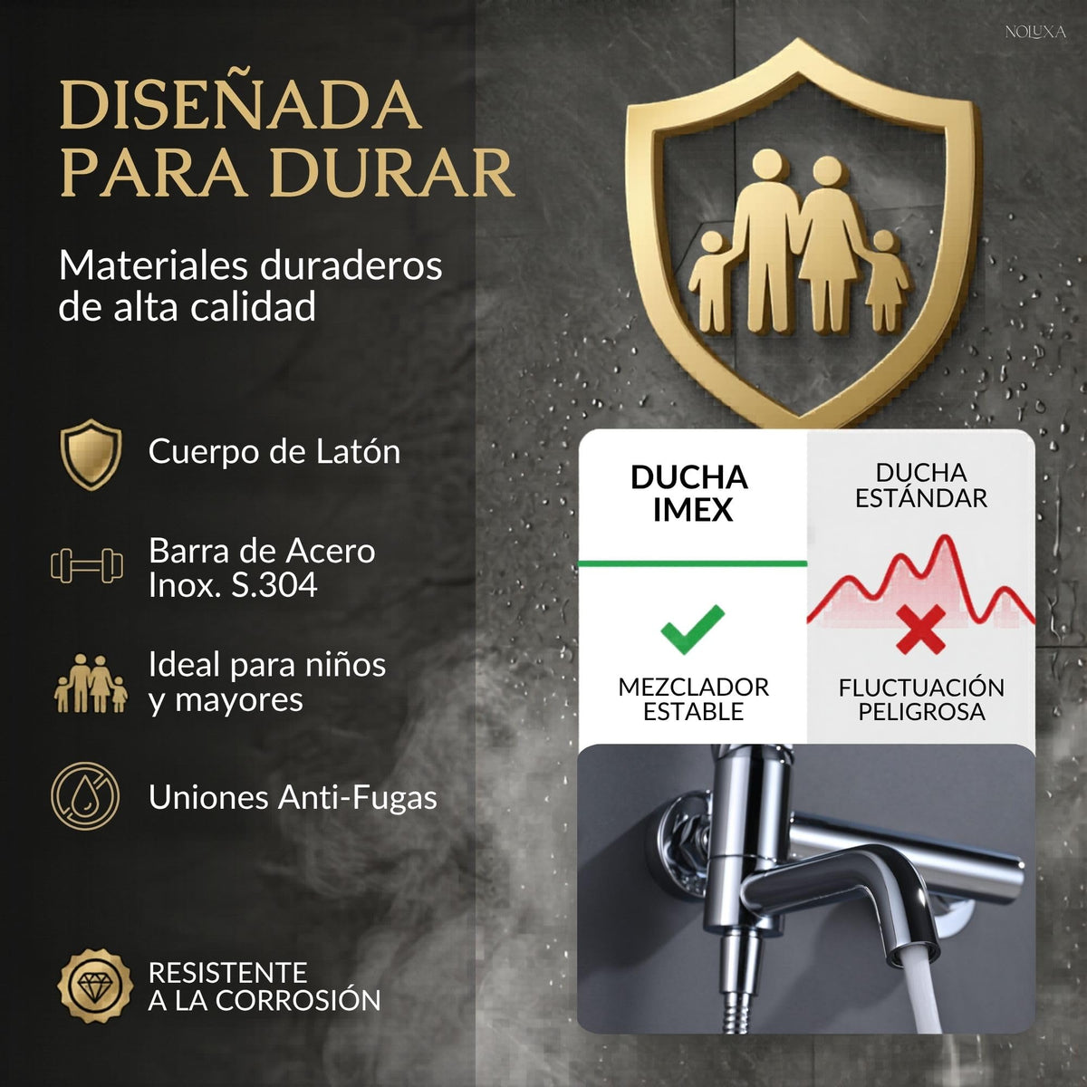 GRIFO BAÑERA Y DUCHA MONOMANDO SERIE GÉNOVA