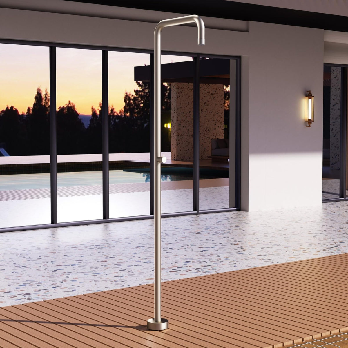 DUCHA PISCINA EXTERIOR EN ACERO INOX. S.316 SERIE UTAH