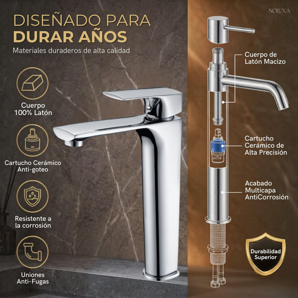 GRIFO LAVABO CAÑO ALTO MONOMANDO SERIE BALI