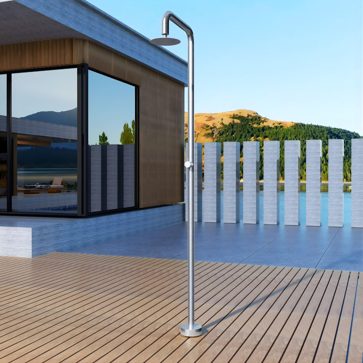 DUCHA PISCINA EXTERIOR EN ACERO INOX. S.316 SERIE OREGON