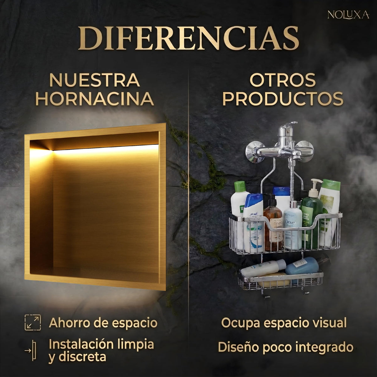 HORNACINA CUADRADA 33X33CM CON LUZ LED SERIE INDIC