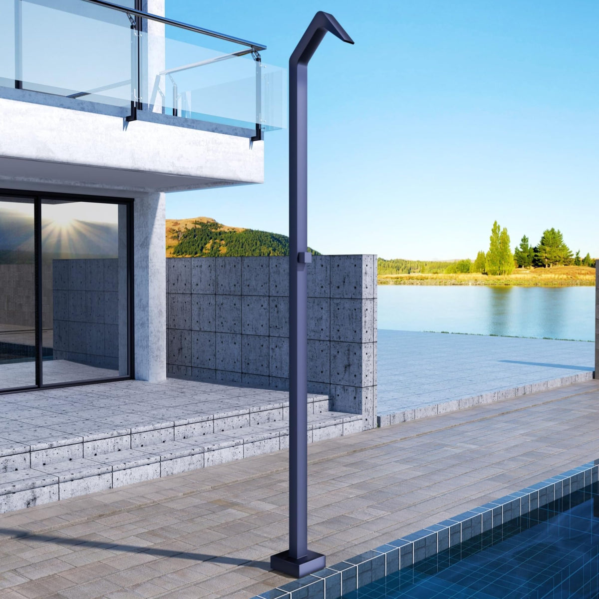 DUCHA PISCINA EXTERIOR EN ACERO INOX. S.316 SERIE NIAGARA