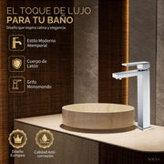 GRIFO LAVABO CAÑO ALTO MONOMANDO SERIE VALENCIA