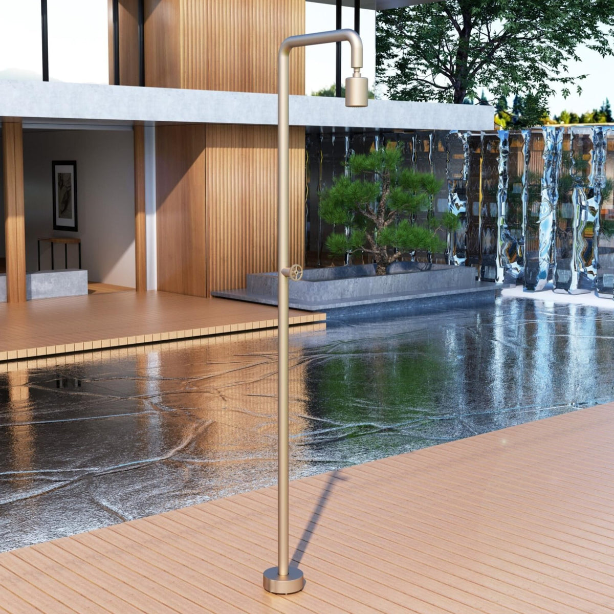 DUCHA PISCINA EXTERIOR EN ACERO INOX. S.316 SERIE POOL