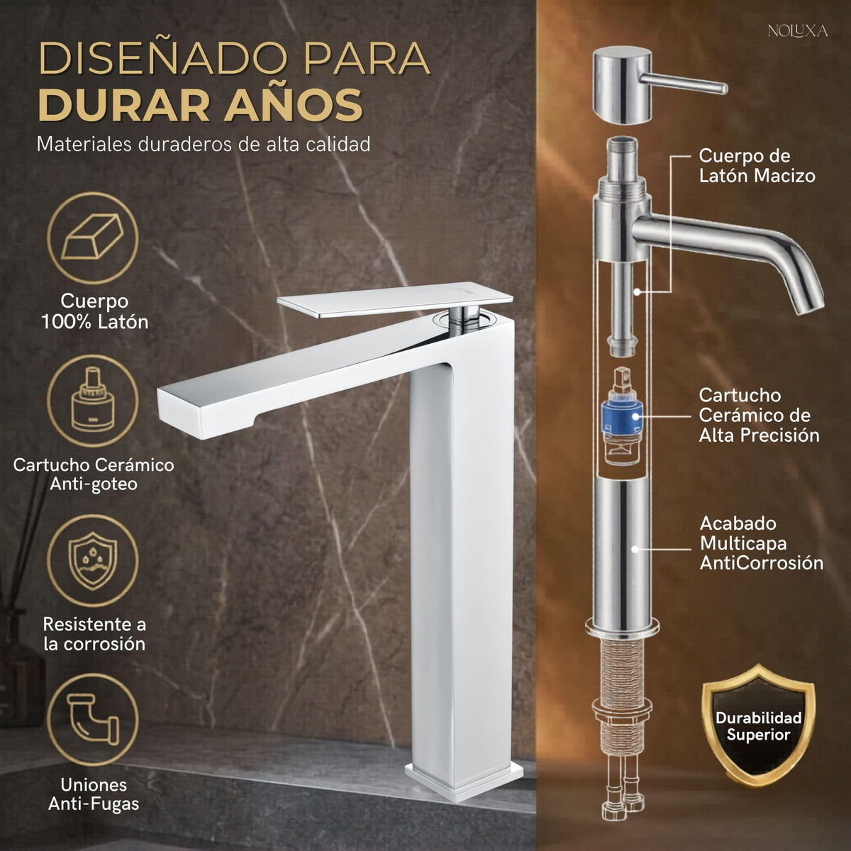 GRIFO LAVABO CAÑO ALTO MONOMANDO SERIE PISA