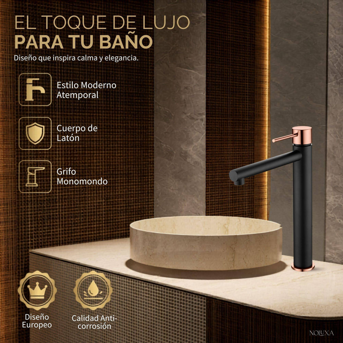 GRIFO LAVABO CAÑO ALTO MONOMANDO SERIE MILOS STICK