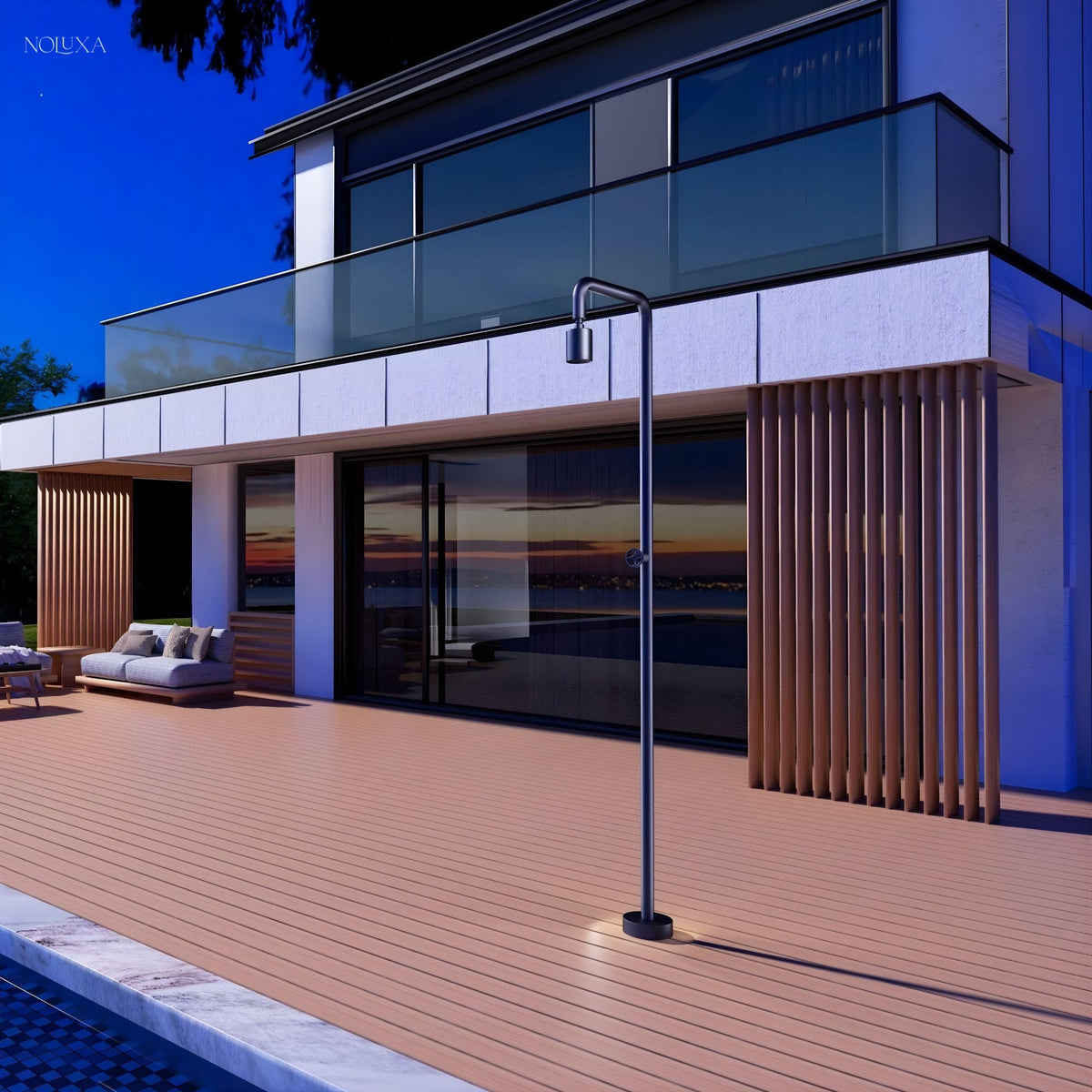DUCHA PISCINA EXTERIOR EN ACERO INOX. S.316 SERIE POOL