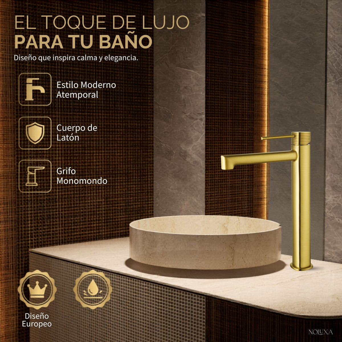 GRIFO LAVABO CAÑO ALTO MONOMANDO SERIE FIRENZE