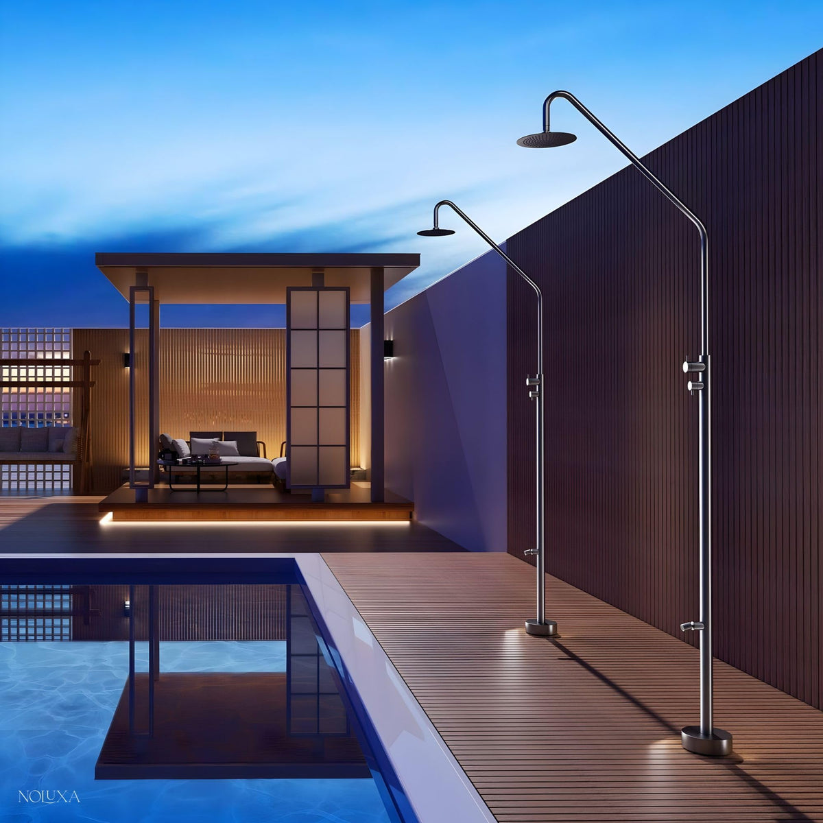 DUCHA PISCINA EXTERIOR EN ACERO INOX. S.316 SERIE DAKOTA