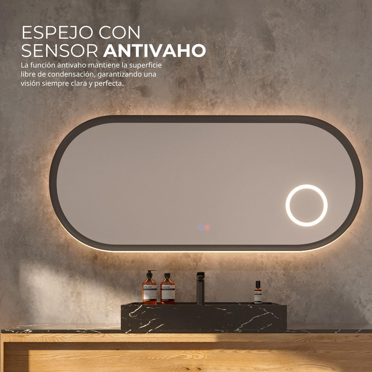 ESPEJO RIMINI 100x55cm Azul Oceano