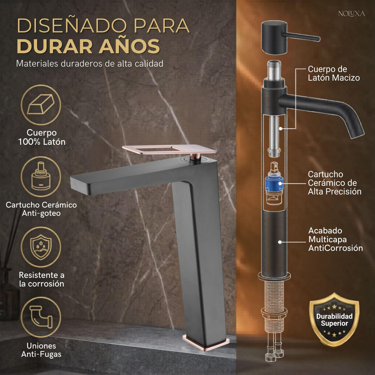 GRIFO LAVABO CAÑO ALTO MONOMANDO SERIE SUECIA