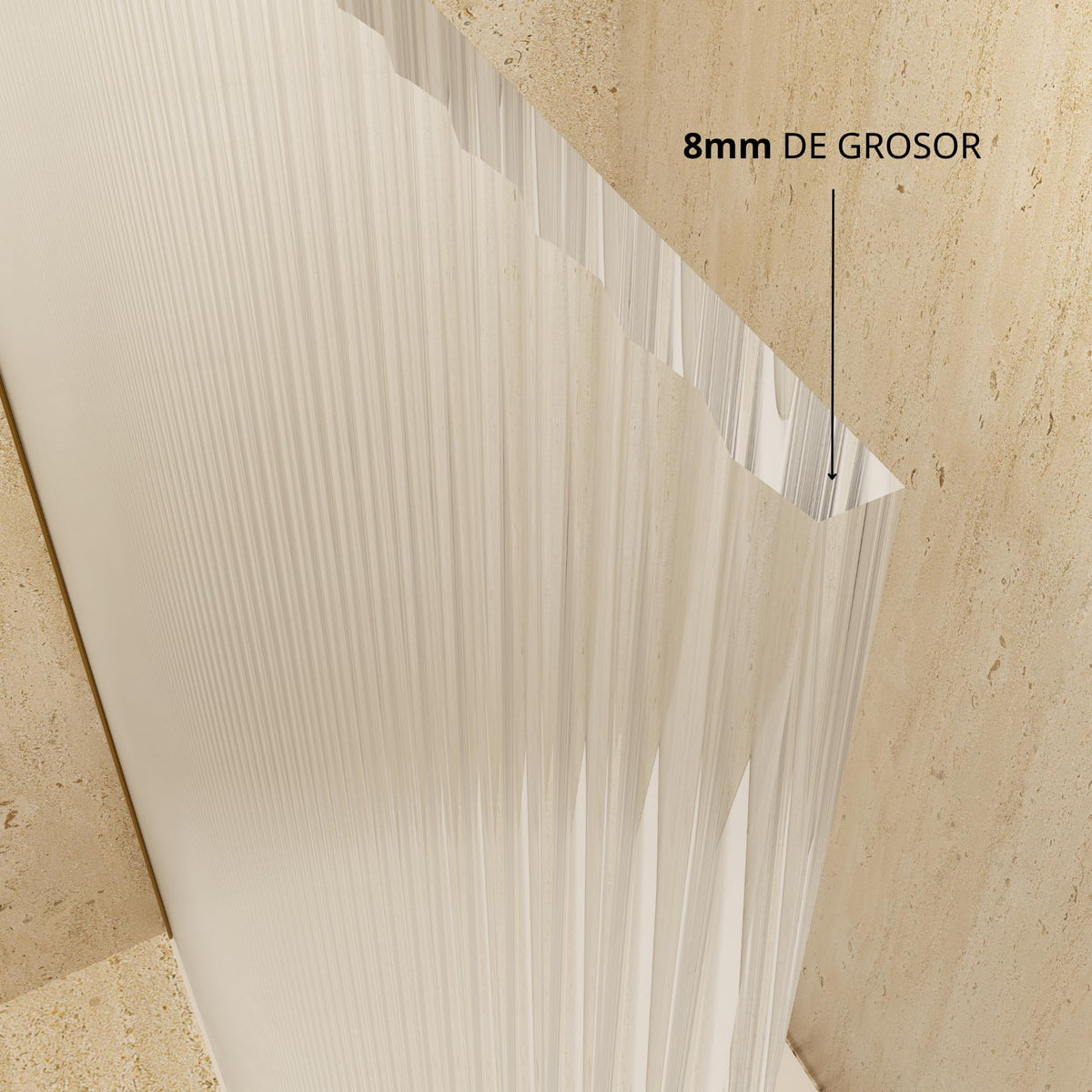 MAMPARA FIJO SCREEN WAVES 100 x 200 cm Black Gun Metal