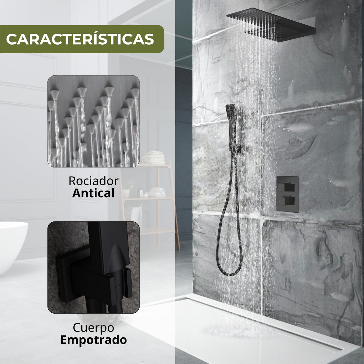 DUCHA EMPOTRADA TERMOSTÁTICA SERIE RODAS