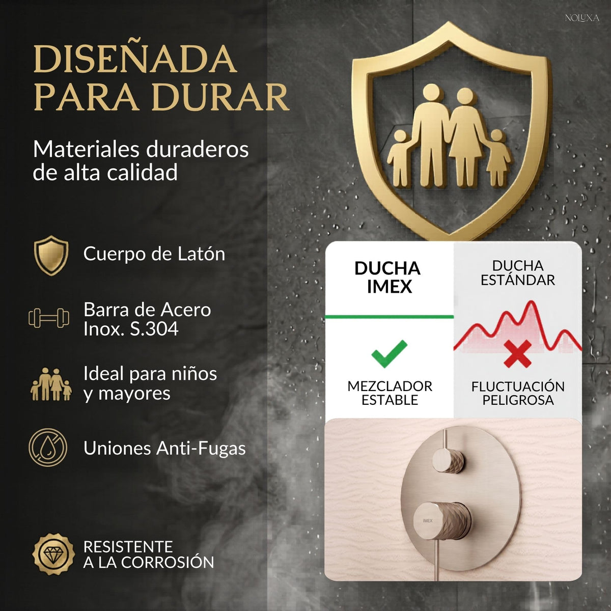 DUCHA EMPOTRADA MONOMANDO SERIE GÉNOVA