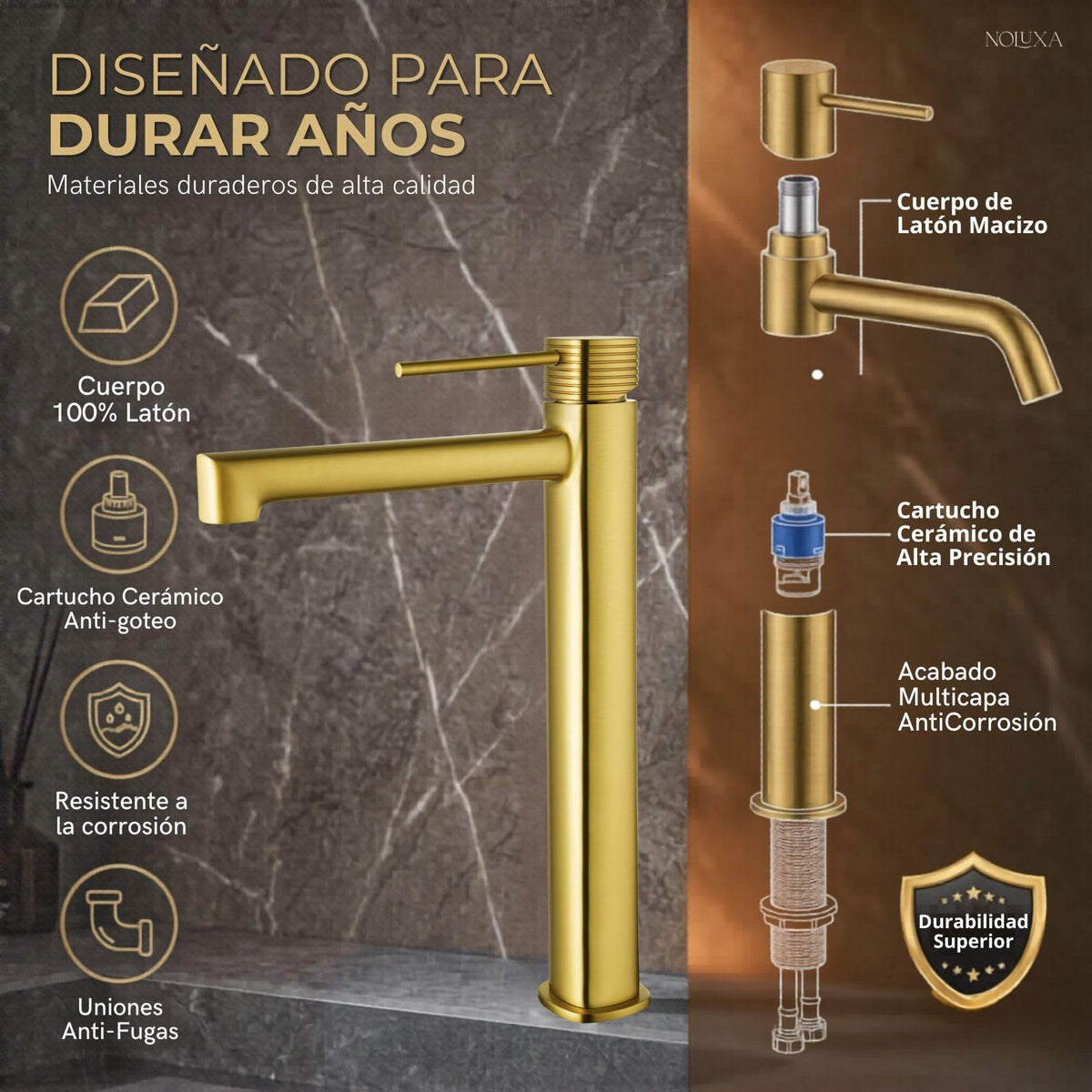 GRIFO LAVABO CAÑO ALTO MONOMANDO SERIE FIRENZE