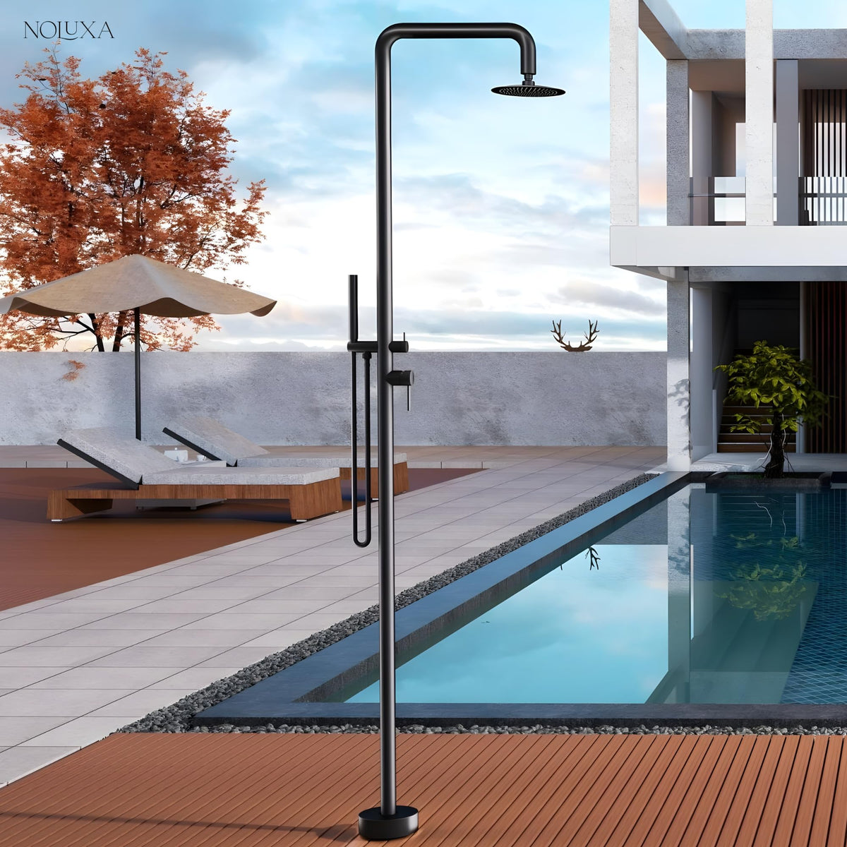 DUCHA PISCINA EXTERIOR EN ACERO INOX. S.316 SERIE FLORIDA