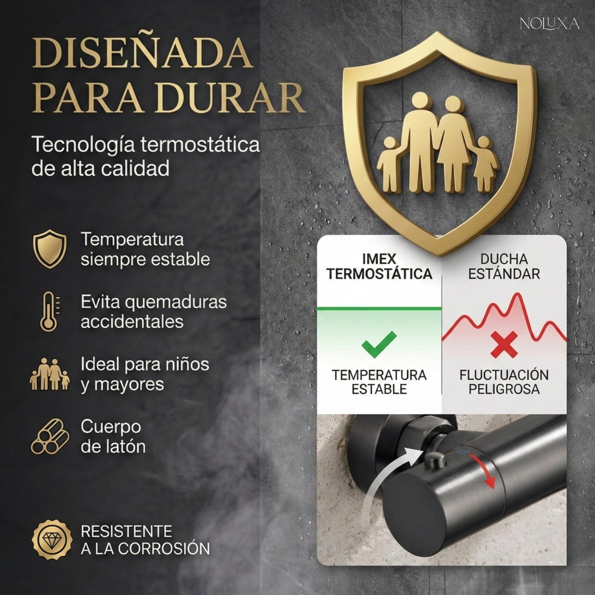 COLUMNA DE DUCHA TERMOSTÁTICA SERIE NÁPOLES