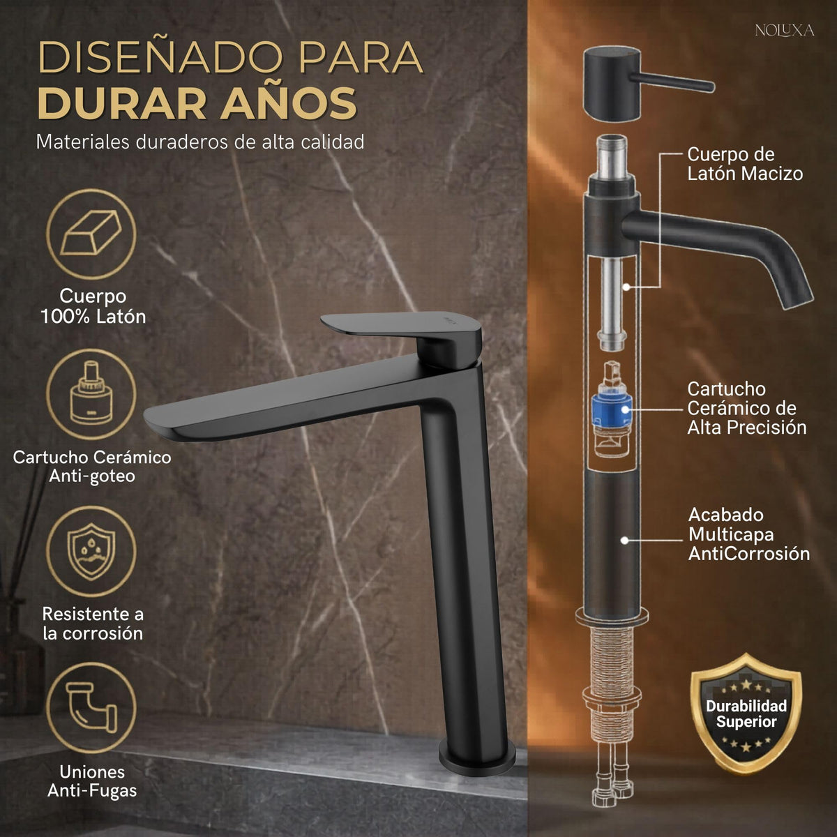 GRIFO LAVABO CAÑO ALTO MONOMANDO SERIE BELGICA