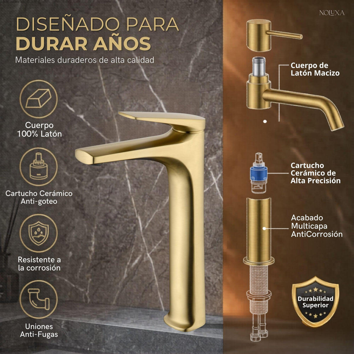 GRIFO LAVABO CAÑO ALTO MONOMANDO SERIE DELOS