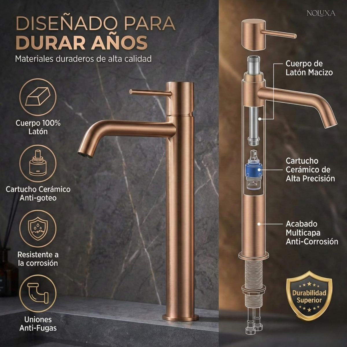 GRIFO LAVABO CAÑO ALTO MONOMANDO SERIE MONZA
