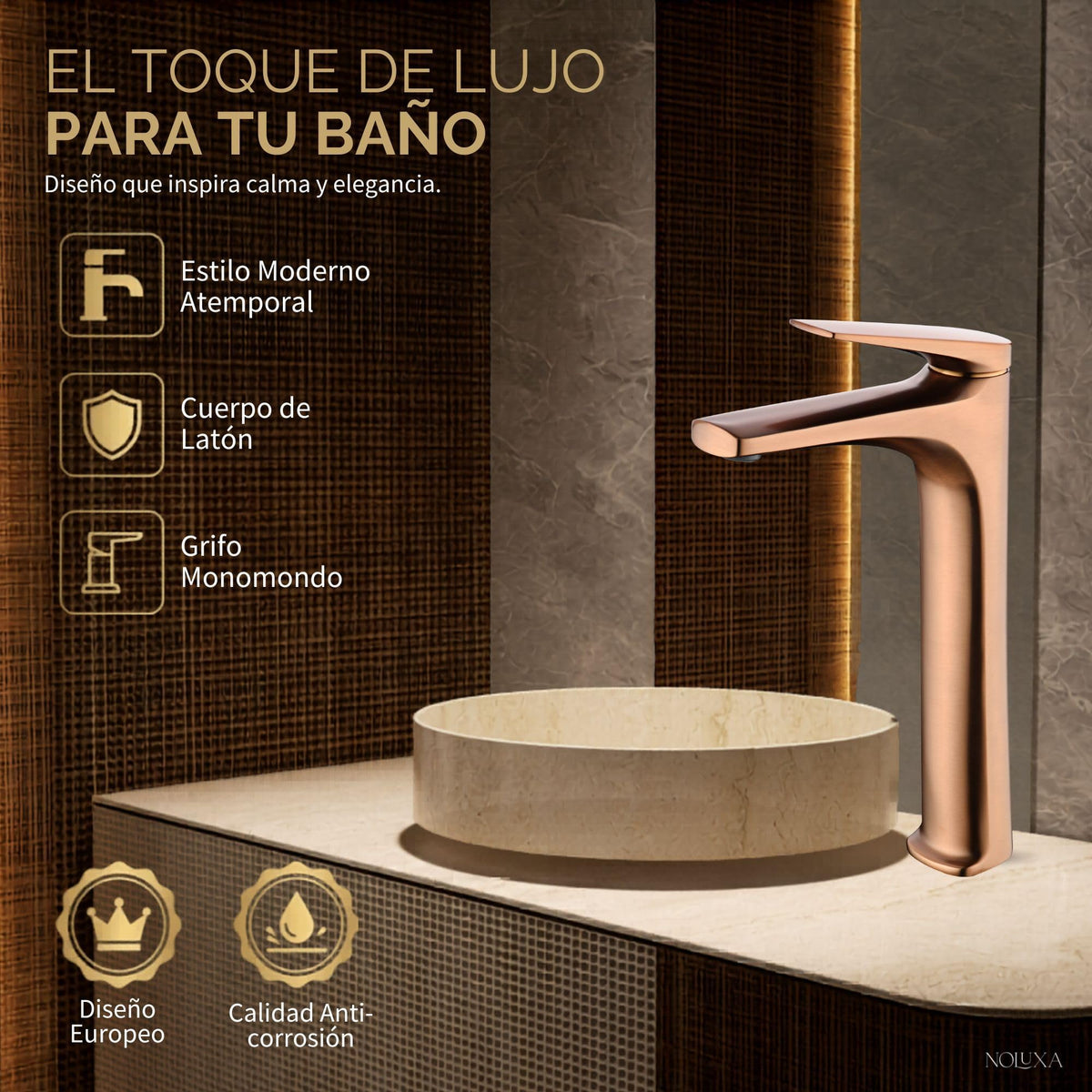 GRIFO LAVABO CAÑO ALTO MONOMANDO SERIE DELOS