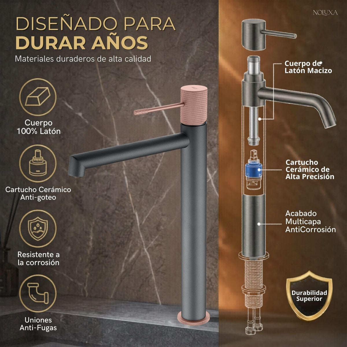 Mitigeur de lavabo à bec haut Série LINE