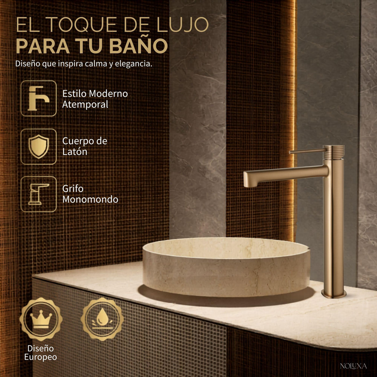 GRIFO LAVABO CAÑO ALTO MONOMANDO SERIE FIRENZE