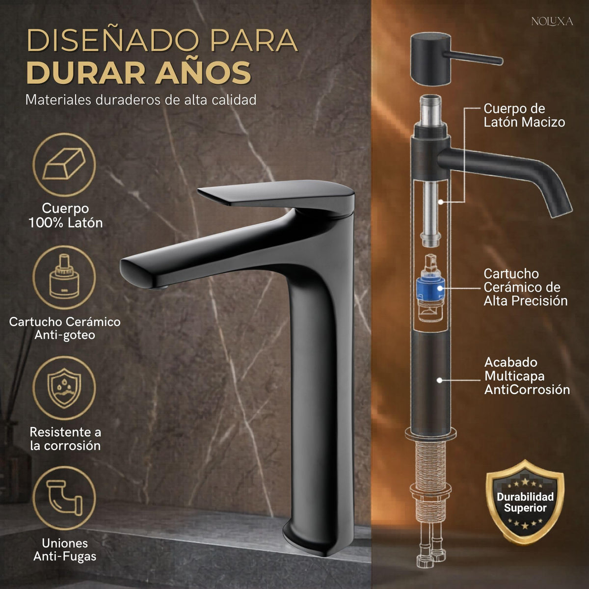GRIFO LAVABO CAÑO ALTO MONOMANDO SERIE DELOS