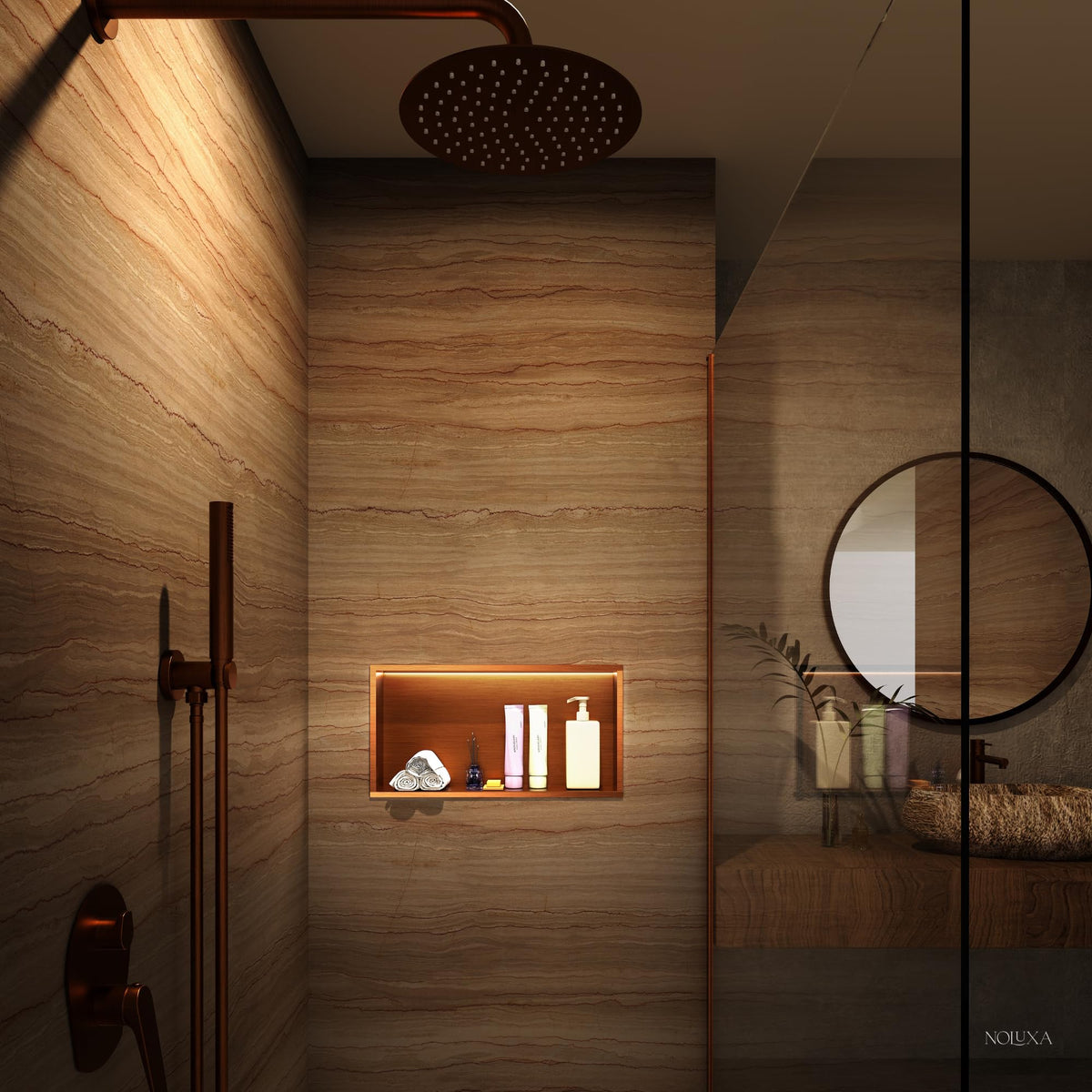 HORNACINA RECTANGULAR 63X33CM CON LUZ LED SERIE OCEANIC