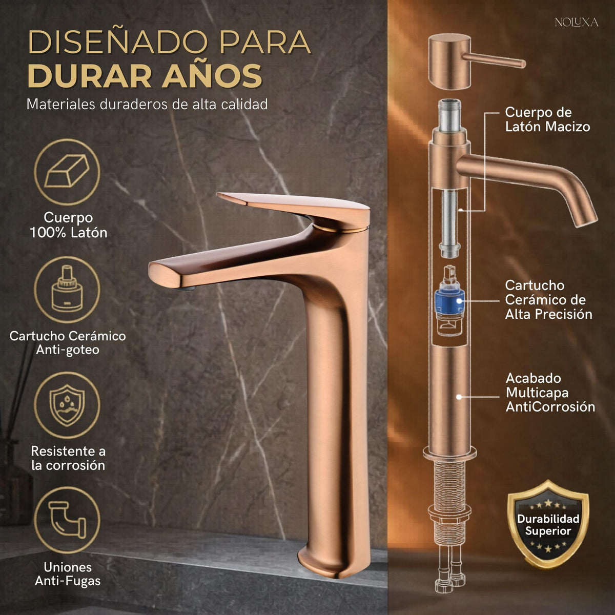 GRIFO LAVABO CAÑO ALTO MONOMANDO SERIE DELOS