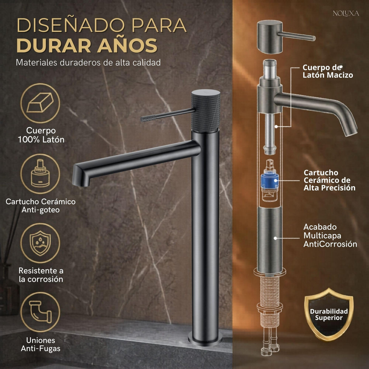Mitigeur de lavabo à bec haut Série LINE
