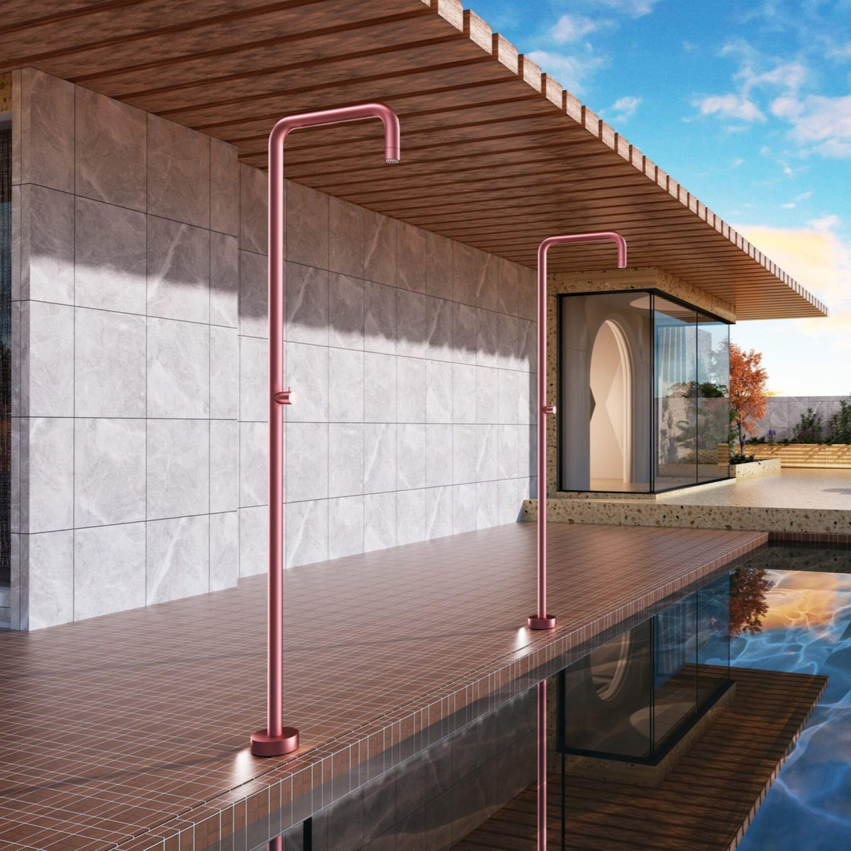 DUCHA PISCINA EXTERIOR EN ACERO INOX. S.316 SERIE UTAH