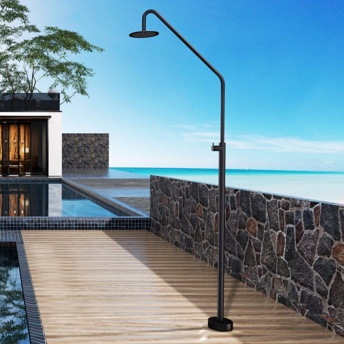 DUCHA PISCINA EXTERIOR EN ACERO INOX. S.316 SERIE ALASKA