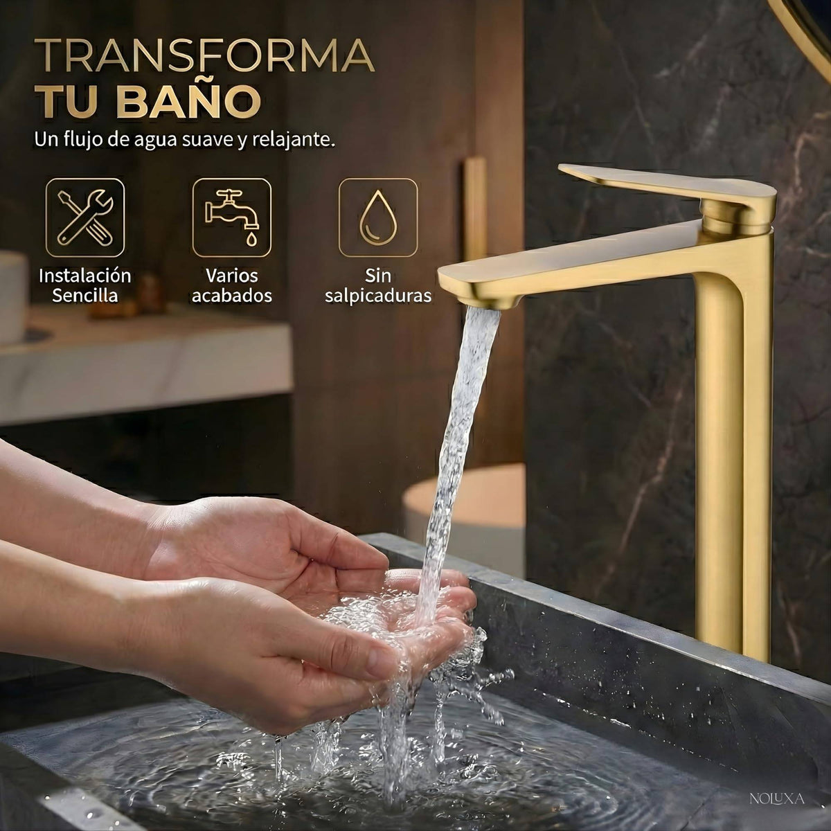 GRIFO LAVABO CAÑO ALTO MONOMANDO SERIE NÁPOLES