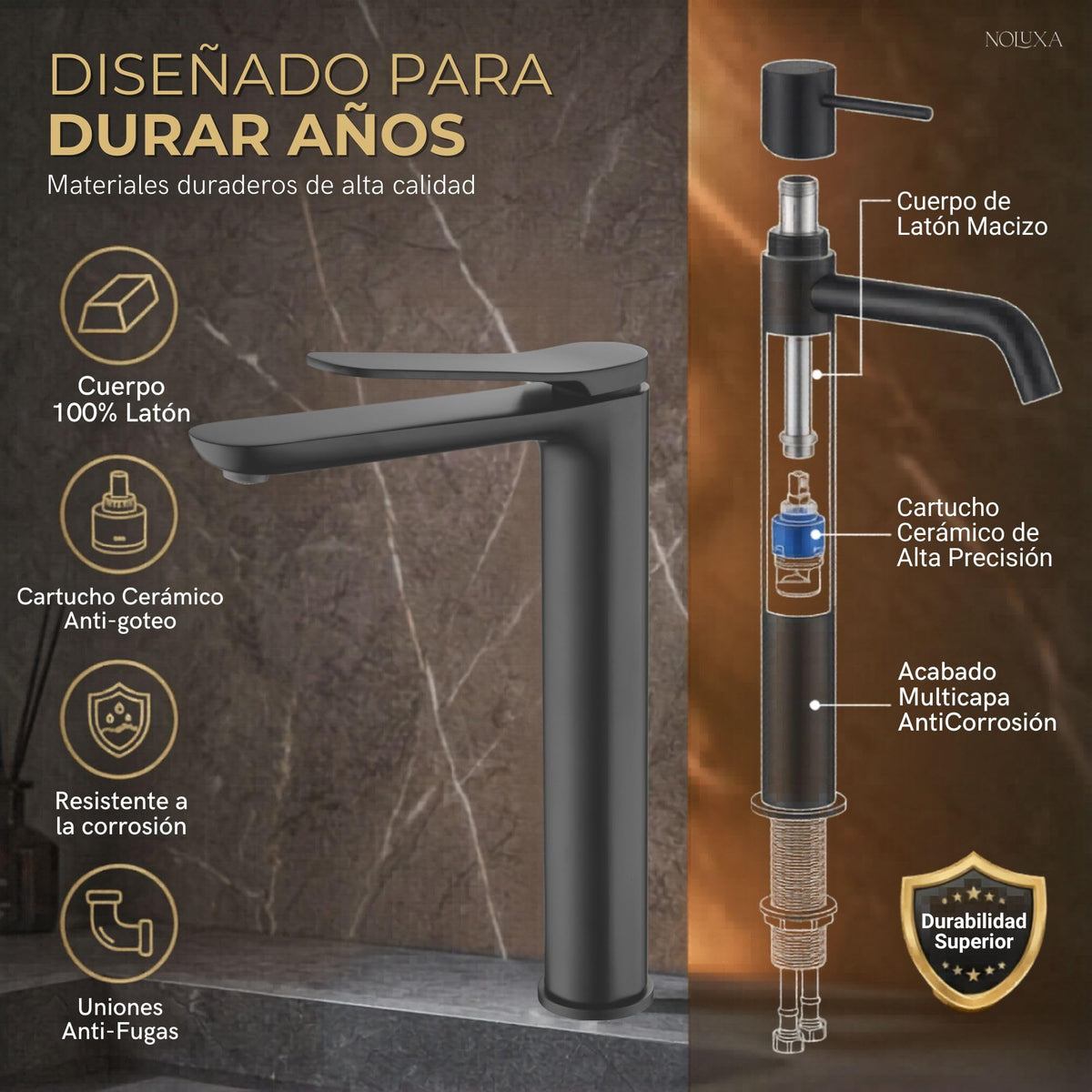 GRIFO LAVABO CAÑO ALTO MONOMANDO SERIE DINAMARCA