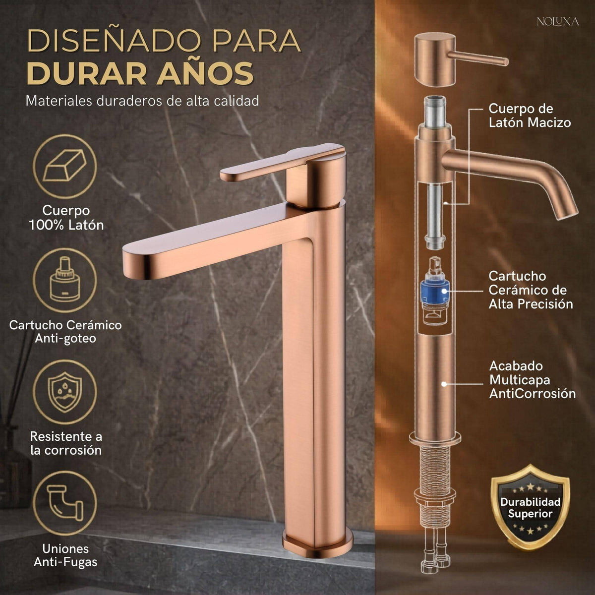 GRIFO LAVABO CAÑO ALTO MONOMANDO SERIE ROMA