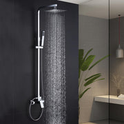 IMEX - Columna Ducha Monomando con Grifo | Conjunto de Ducha con Alcachofa y Rociador Antical | Griferia en Latón y Acero Inox S.304 con Barra Extensible | Serie Valencia | Color Cromado Cromado