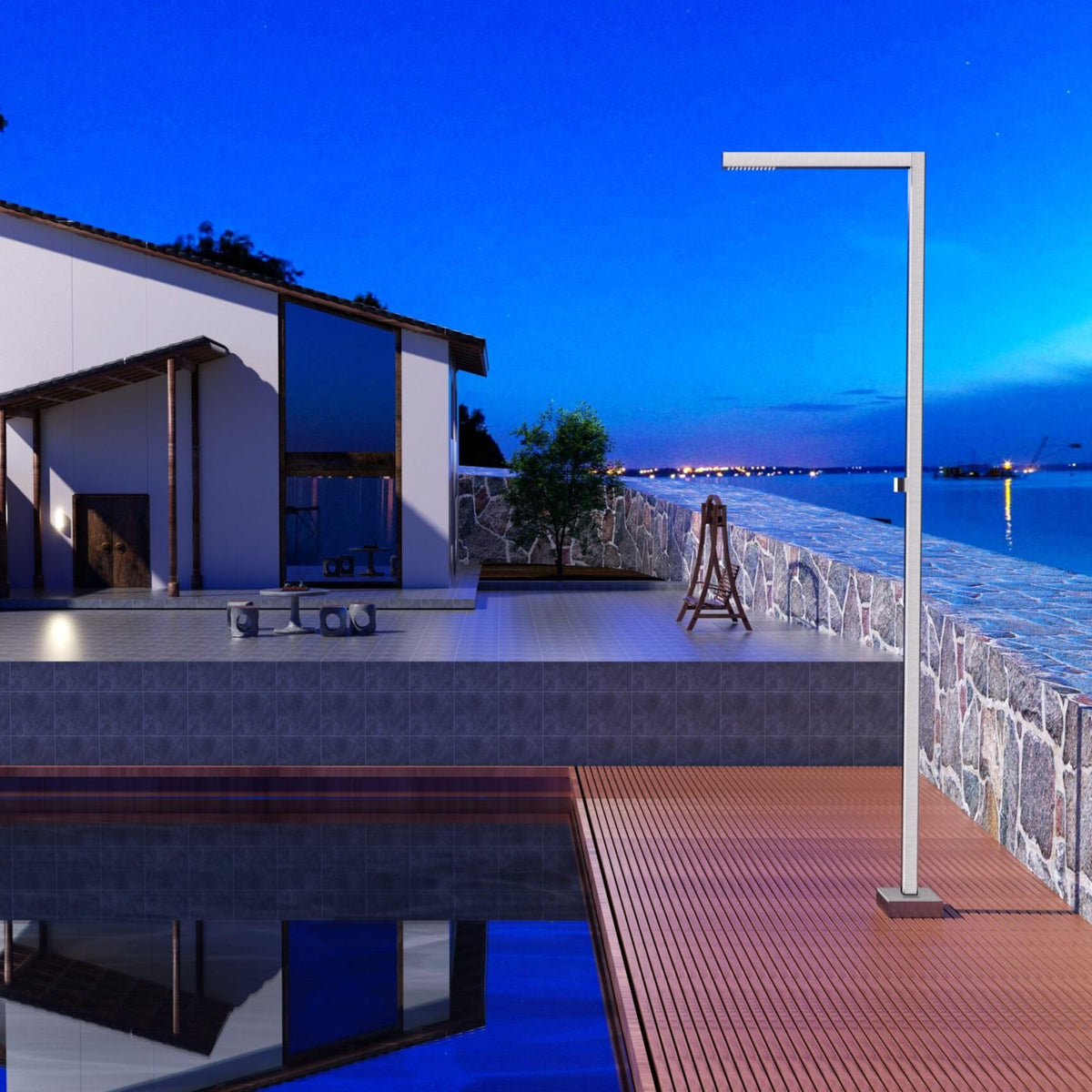 DUCHA PISCINA EXTERIOR EN ACERO INOX. S.316 SERIE ALABAMA