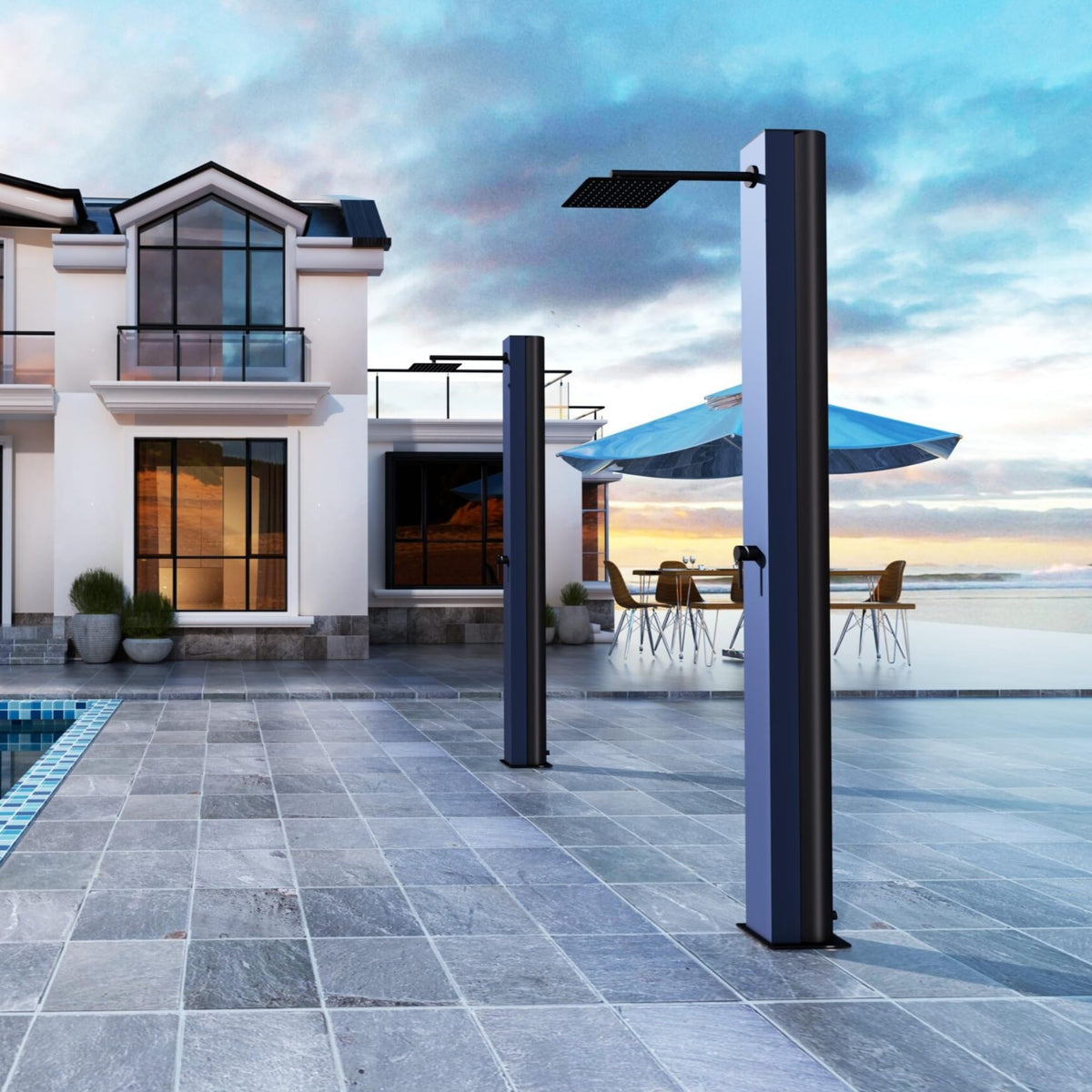 DUCHA PISCINA EXTERIOR EN ACERO INOX. S.316 SERIE PHOENIX