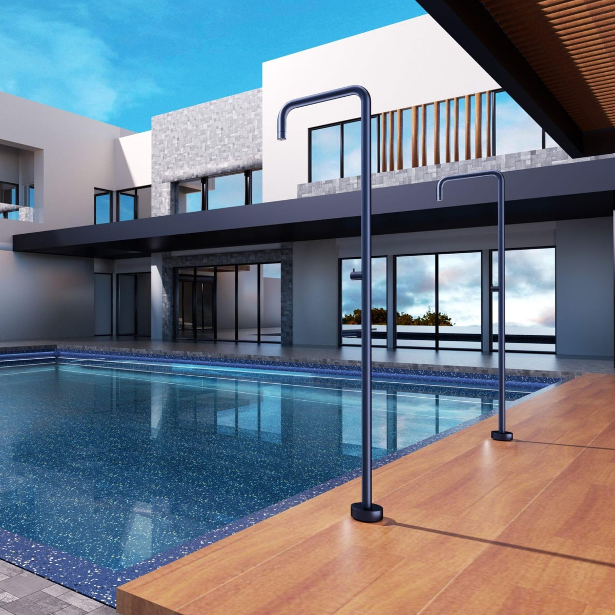 DUCHA PISCINA EXTERIOR EN ACERO INOX. S.316 SERIE UTAH