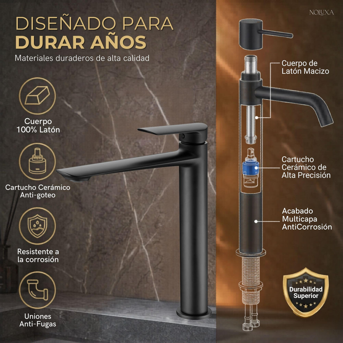 GRIFO LAVABO CAÑO ALTO MONOMANDO SERIE URAL