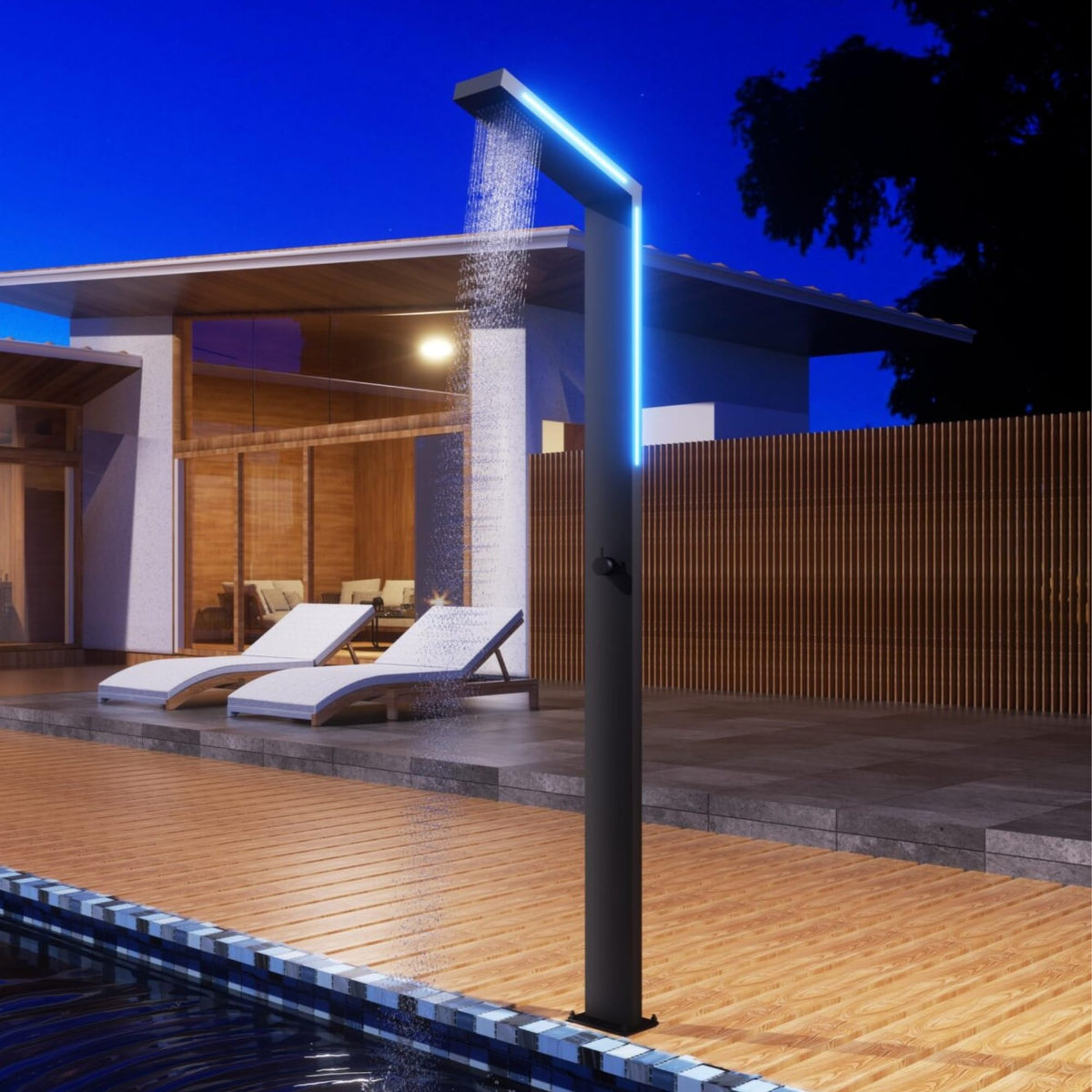 DUCHA PISCINA EXTERIOR EN ACERO INOX. S.316 SERIE SENSE