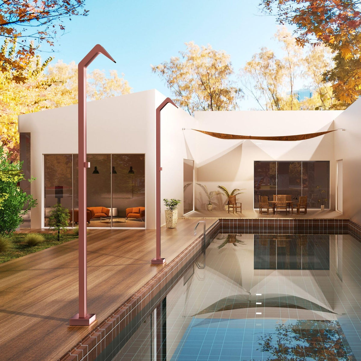 DUCHA PISCINA EXTERIOR EN ACERO INOX. S.316 SERIE NIAGARA